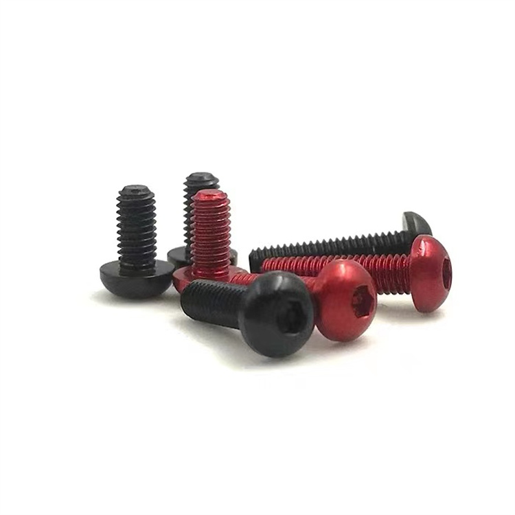 M2 Aluminium button caput machinae stamina parva nigra cochleae anodized