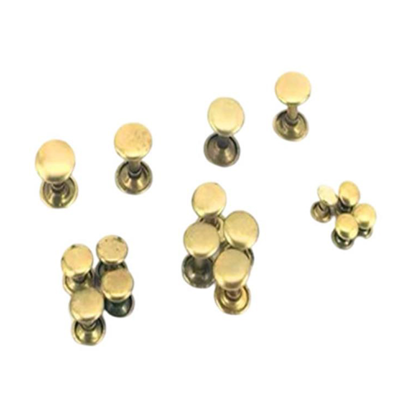 Solidum aes magis lucidum duplex lateri rivets ad sarcinas coriatas