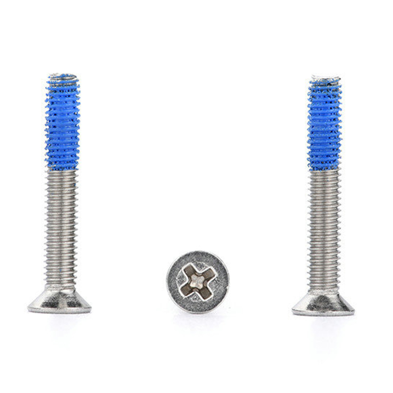M3 Steel Countersunk Caput PH2 Machina Cochleas cum Nylon patch